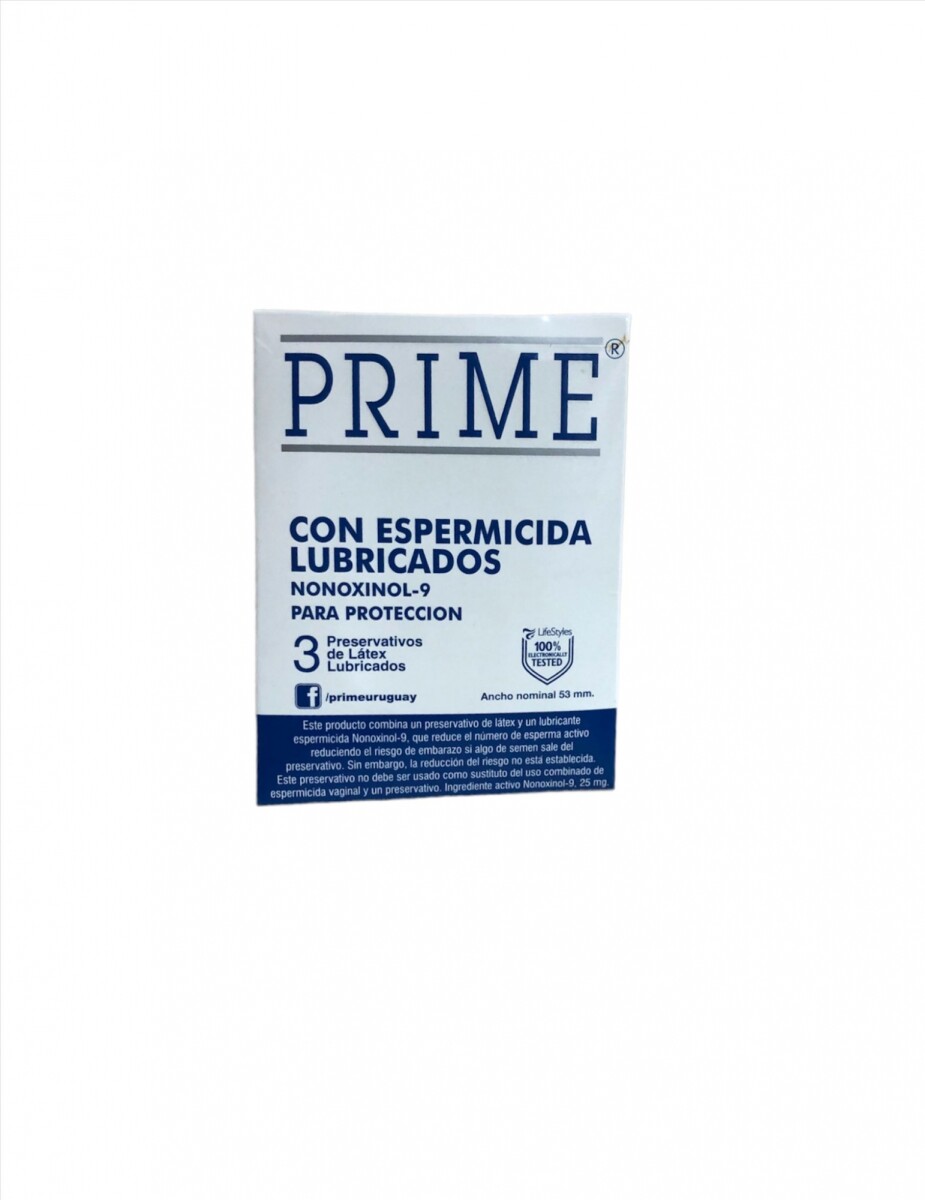 Preservativo Prime x 3 - Con Espermicida Lubricados 