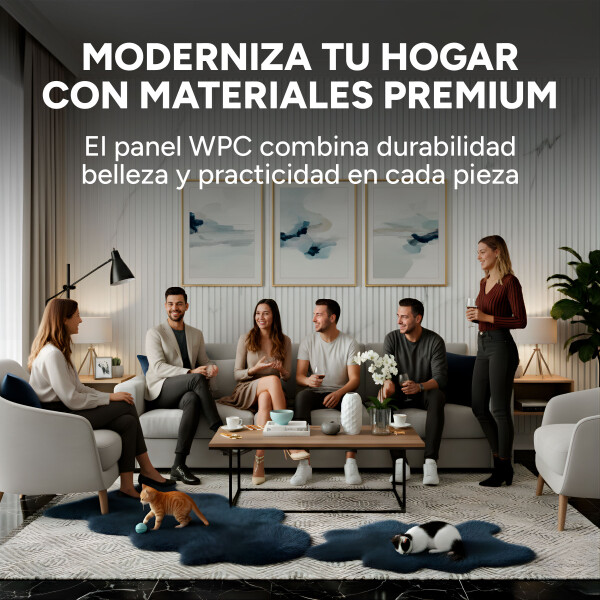 Pack x50 Wpc Simil Madera Wall Panel Lambrin 2.90x16.7 Color Blanco Mármol