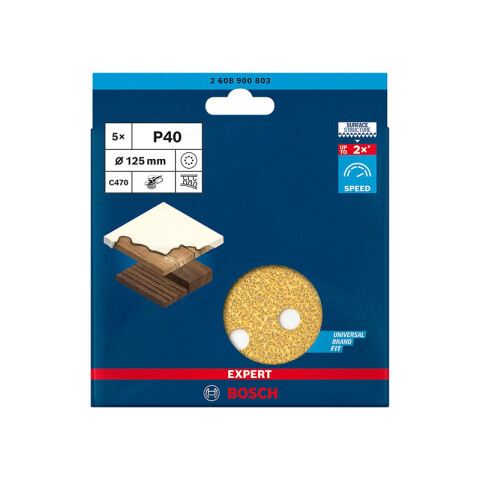 Lija con velcro 125mm grano 40 madera/metal BS4420