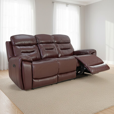 SILLÓN 3 CUERPOS CUERO MEMPHIS POWER CHOCOLATE