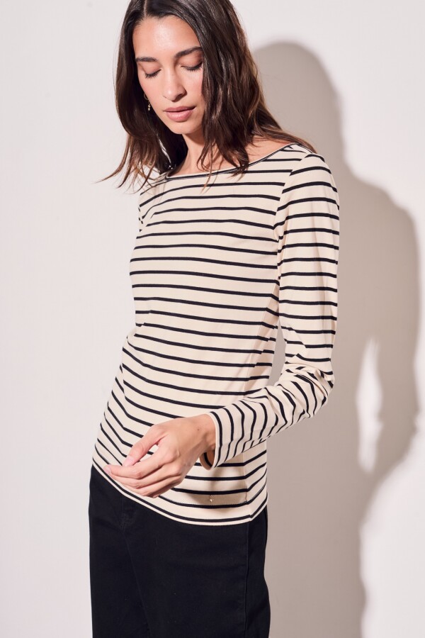 Remera Algodón Elastno Nácar