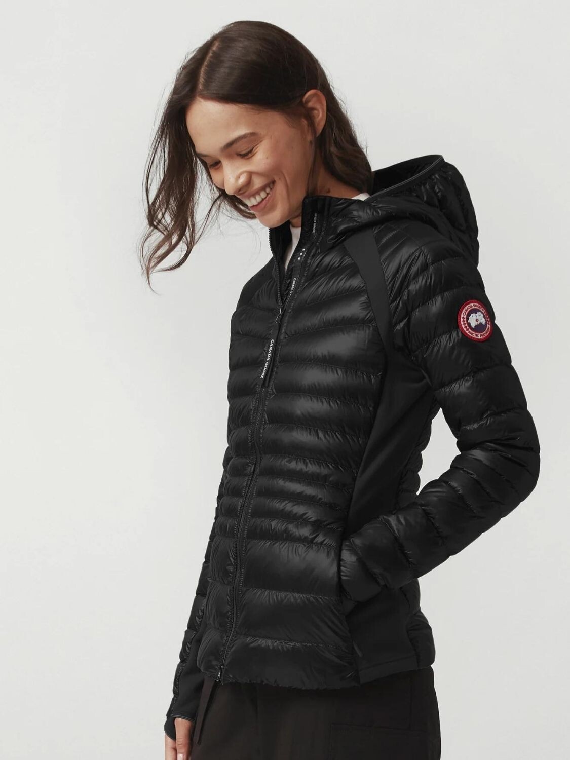 Canada Goose -Campera con capucha rellena de plumas, Hydbridge Lite Hoody Negro