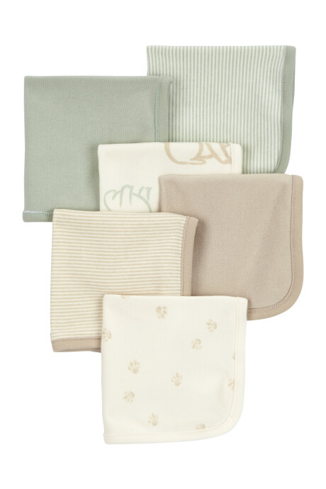 Pack seis paños de aseo de terry, colores neutros Sin color