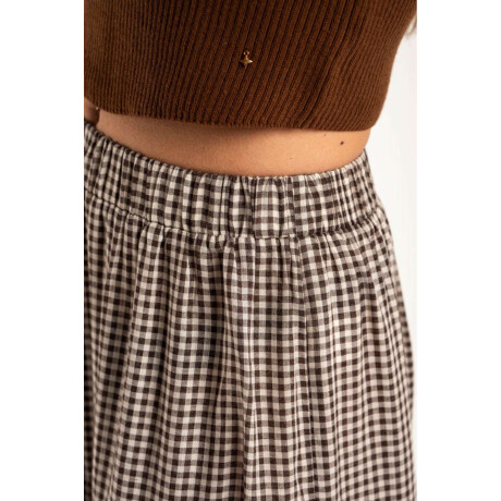 Falda Gingham Chocolate