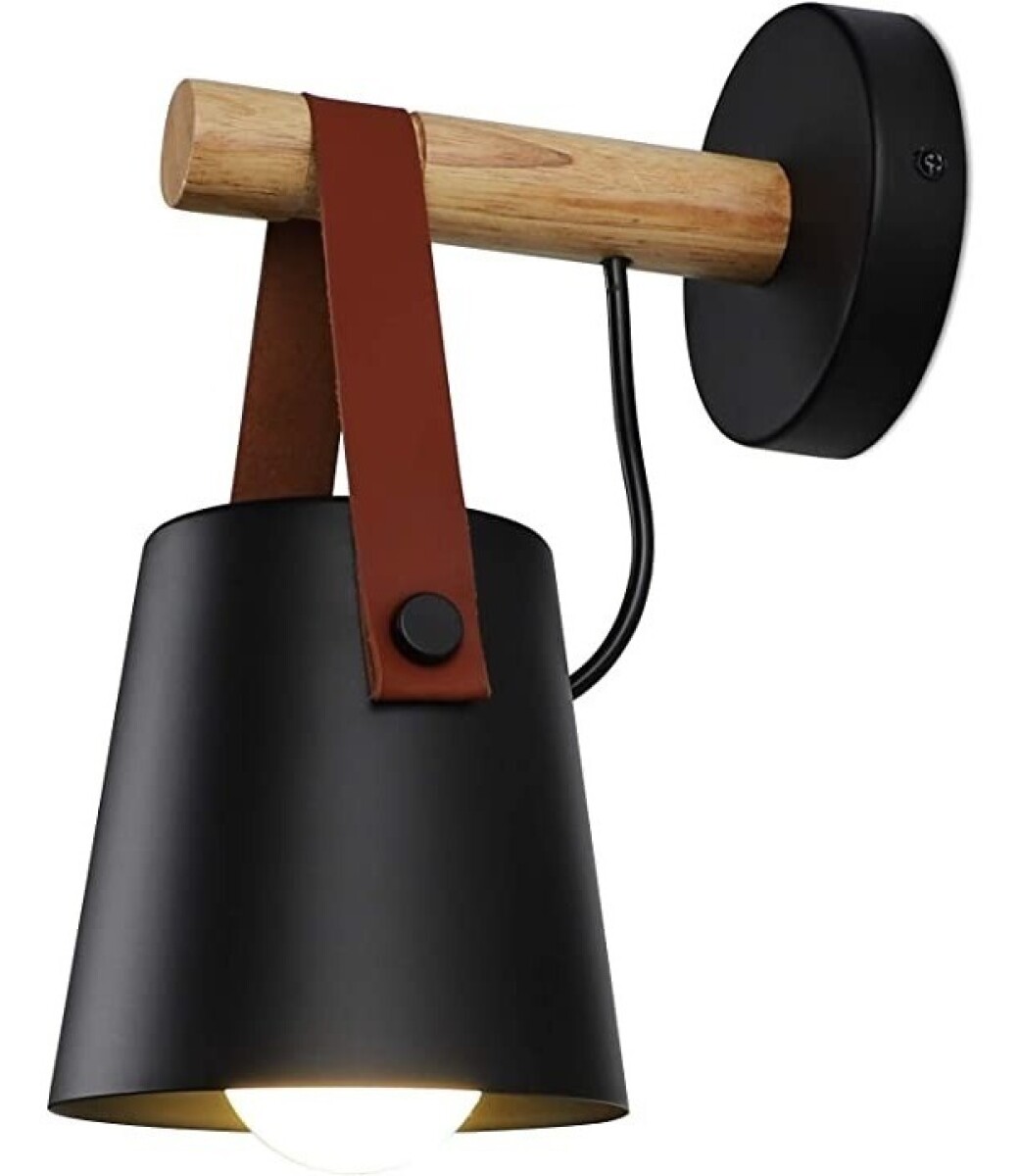 Aplique Moderno Metal Madera Vintage Nordico Calidad - Negro 