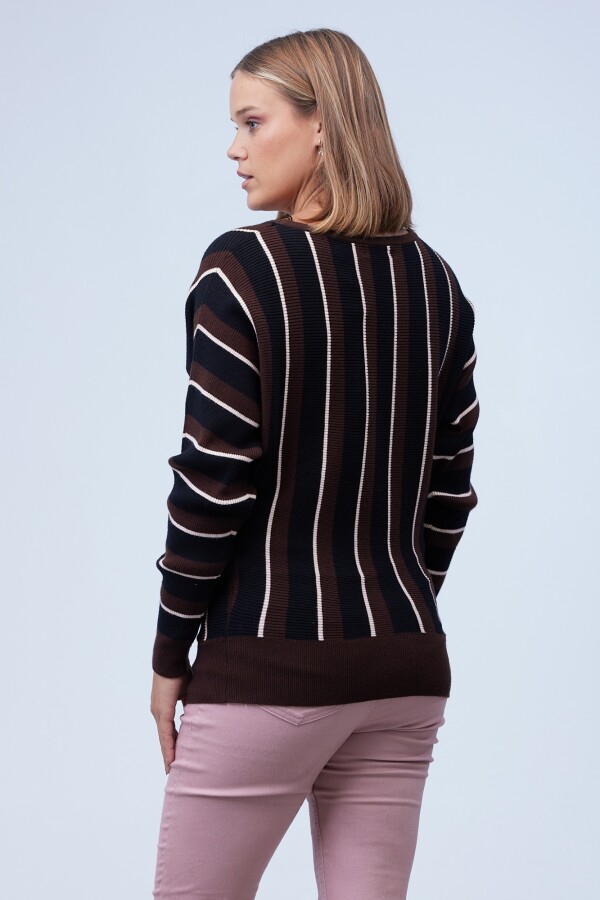Buzo Dolman Colorblock MARRON/MULTI