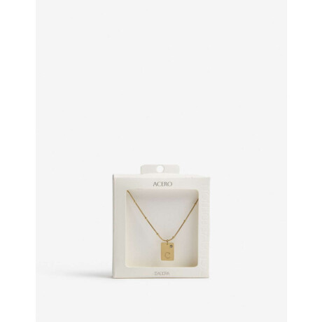 Cadena Corta Dije ''c'' Acero Dorado