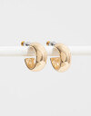 Aros Argollas Metal Argollas Bañadas En Oro - Dorado