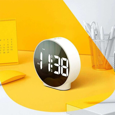 Reloj Digital Redondo Blanco
