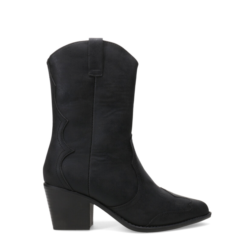 Bota de Mujer Miss Carol LITER tejana media Negro