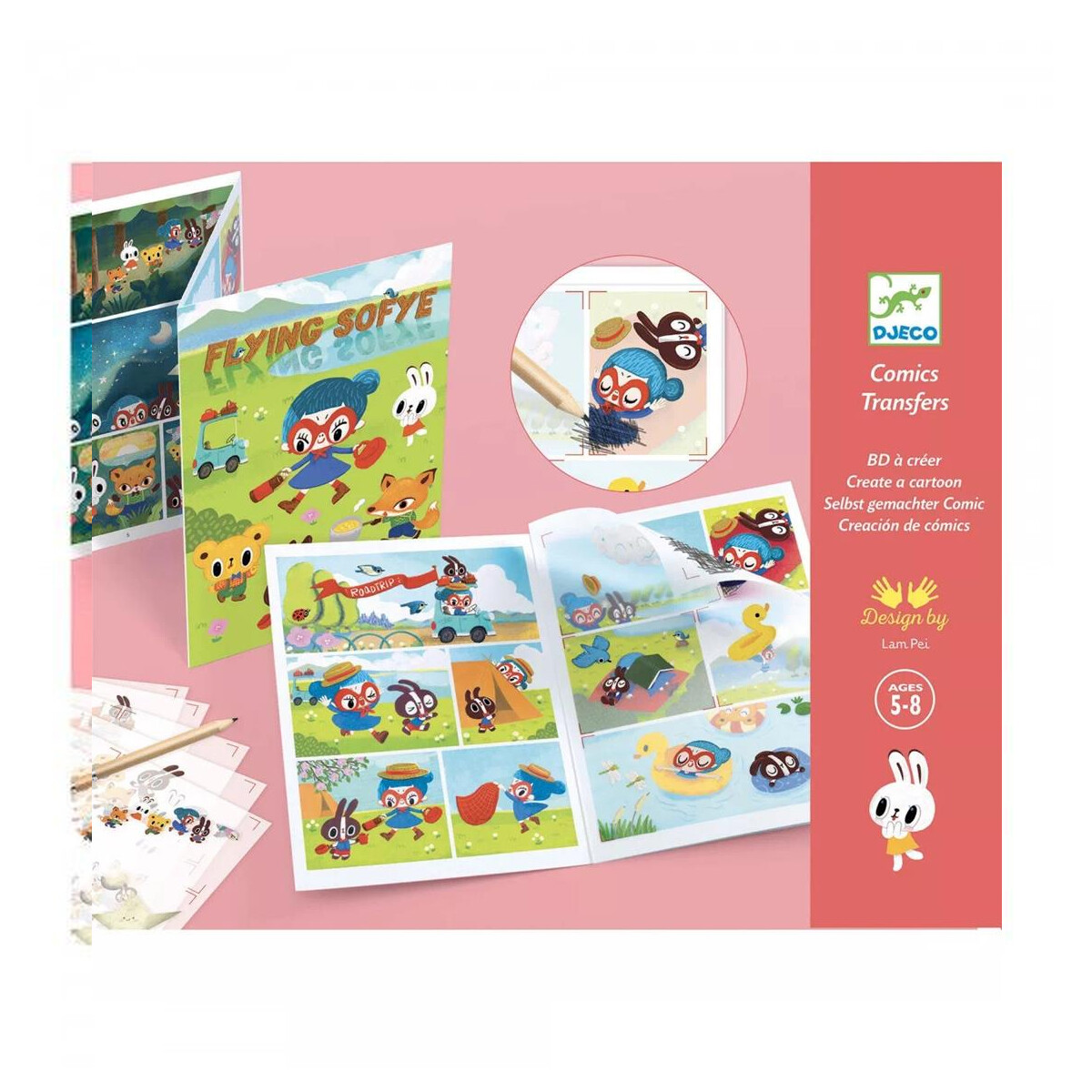 Stickers transferibles Cómic Flying Sofye Djeco 