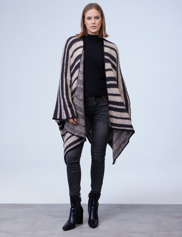 Kimono Lineas NEGRO/BEIGE