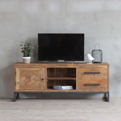 RACK PARA TV MADERA-Y-METAL NATURAL-BEIGE DOMINIQUE NATURAL