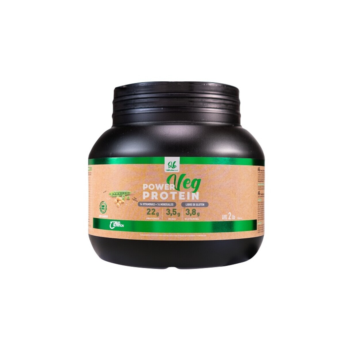 POWER VEGAN PROTEIN PROTEINA VEGANA SIN SABOR 2 LB 
