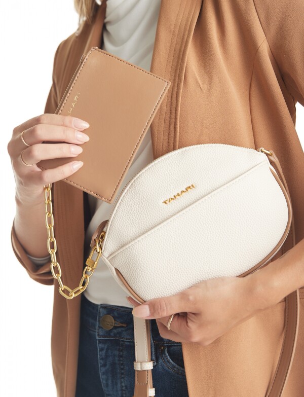 Cartera Crossbody Con Monedero BEIGE