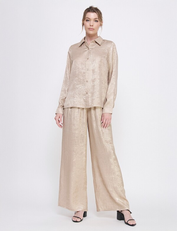 Pantalon Pull On Brillo DORADO