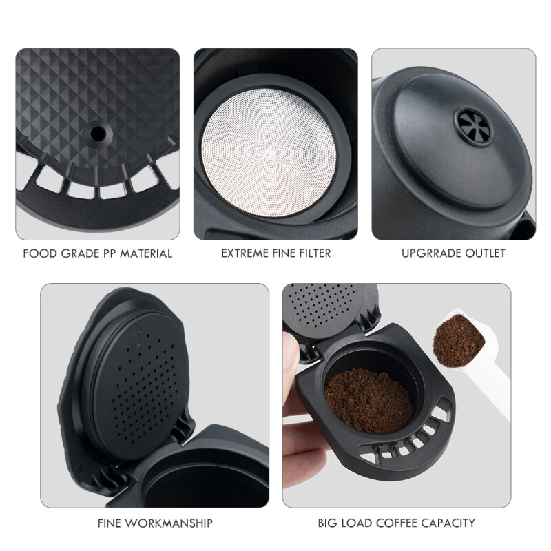 Cápsula de café reutilizable para cafetera Dolce Gusto negro