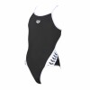 Malla De Entrenamiento Para Niña Arena Team Stripe Jr Super Fly Back One Piece Negro y Blanco