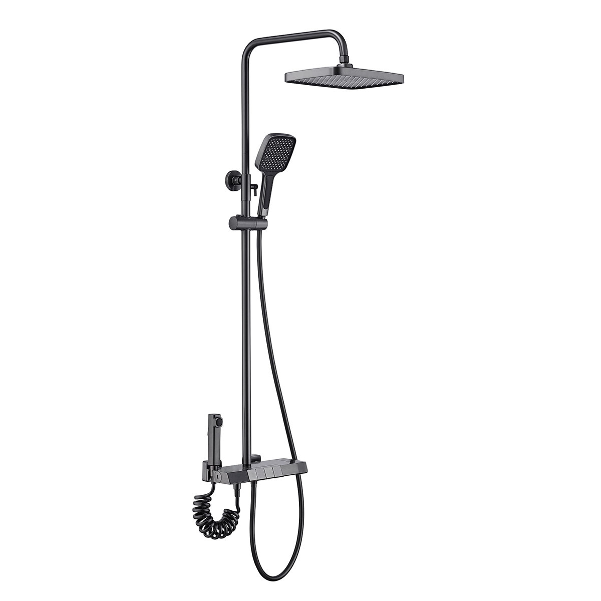 Metal Grafito-Gunmetal Brillo Barra De Ducha 