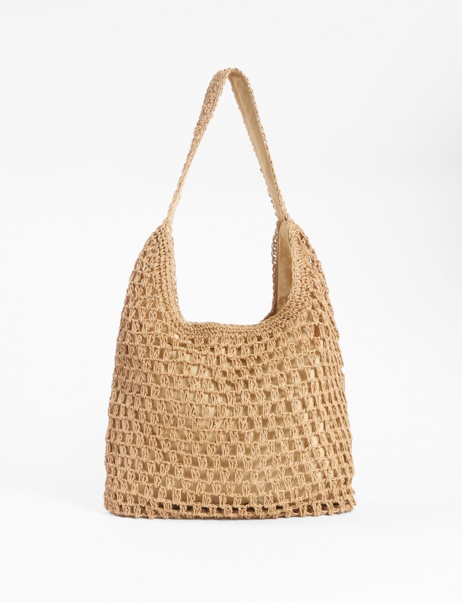 Cartera canasto - beige 