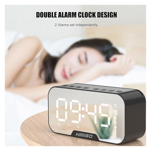 Reloj Despertador Kimiso K10 Parlante Bluetooth Temperatura Variante Color Celeste