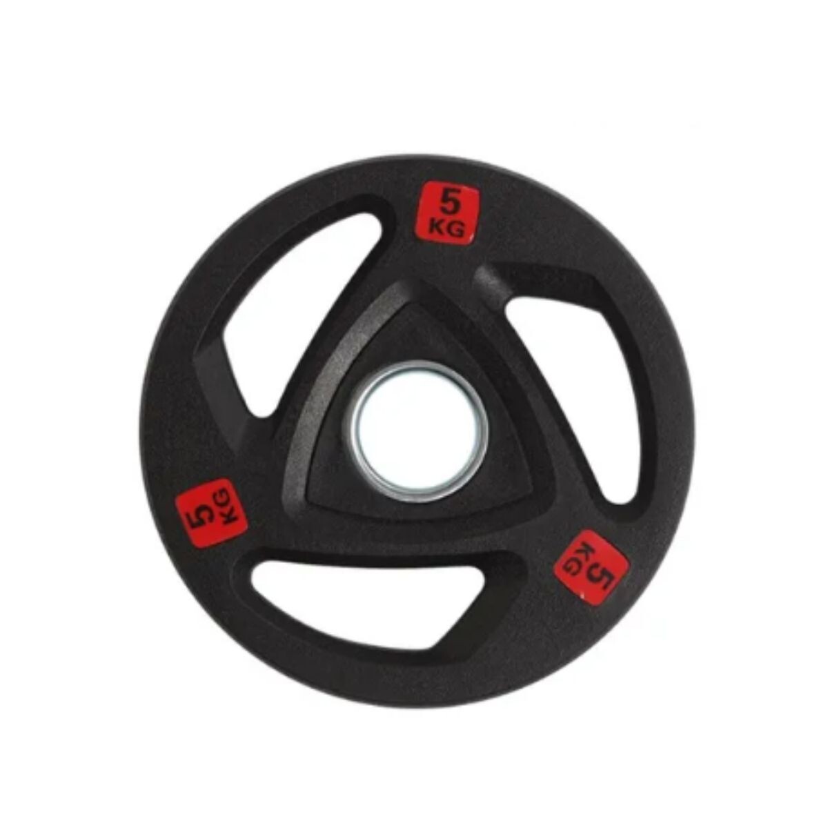 Disco Olimpico 5 Kg Para Barra Manijas 3 Agujeros Hierro Y Acero Pesas Barra Imback Color Negro 