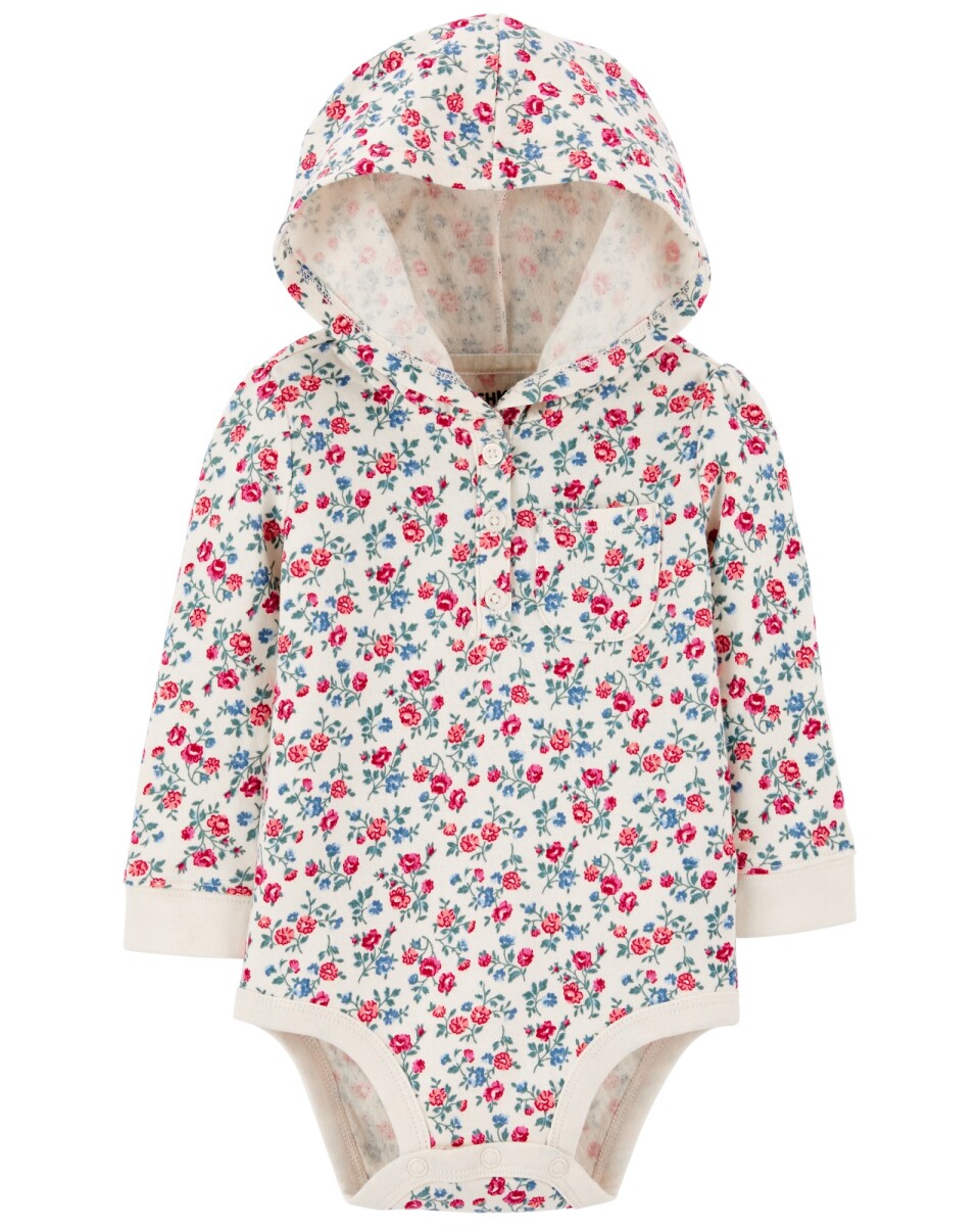 Body Con Capucha Flores 