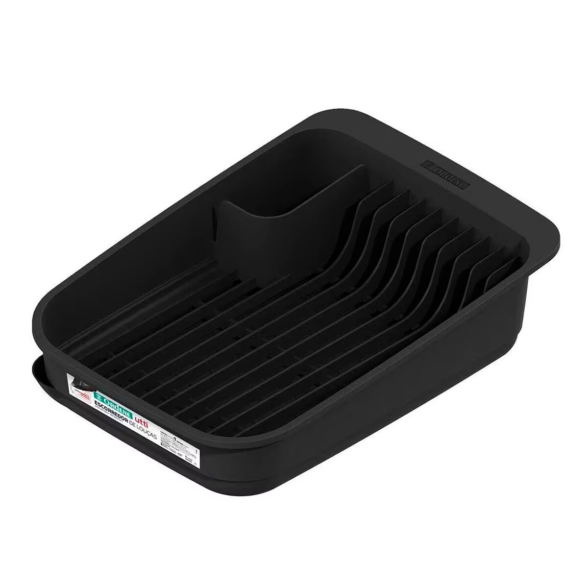 Escurridor platos con bandeja - NEGRO 