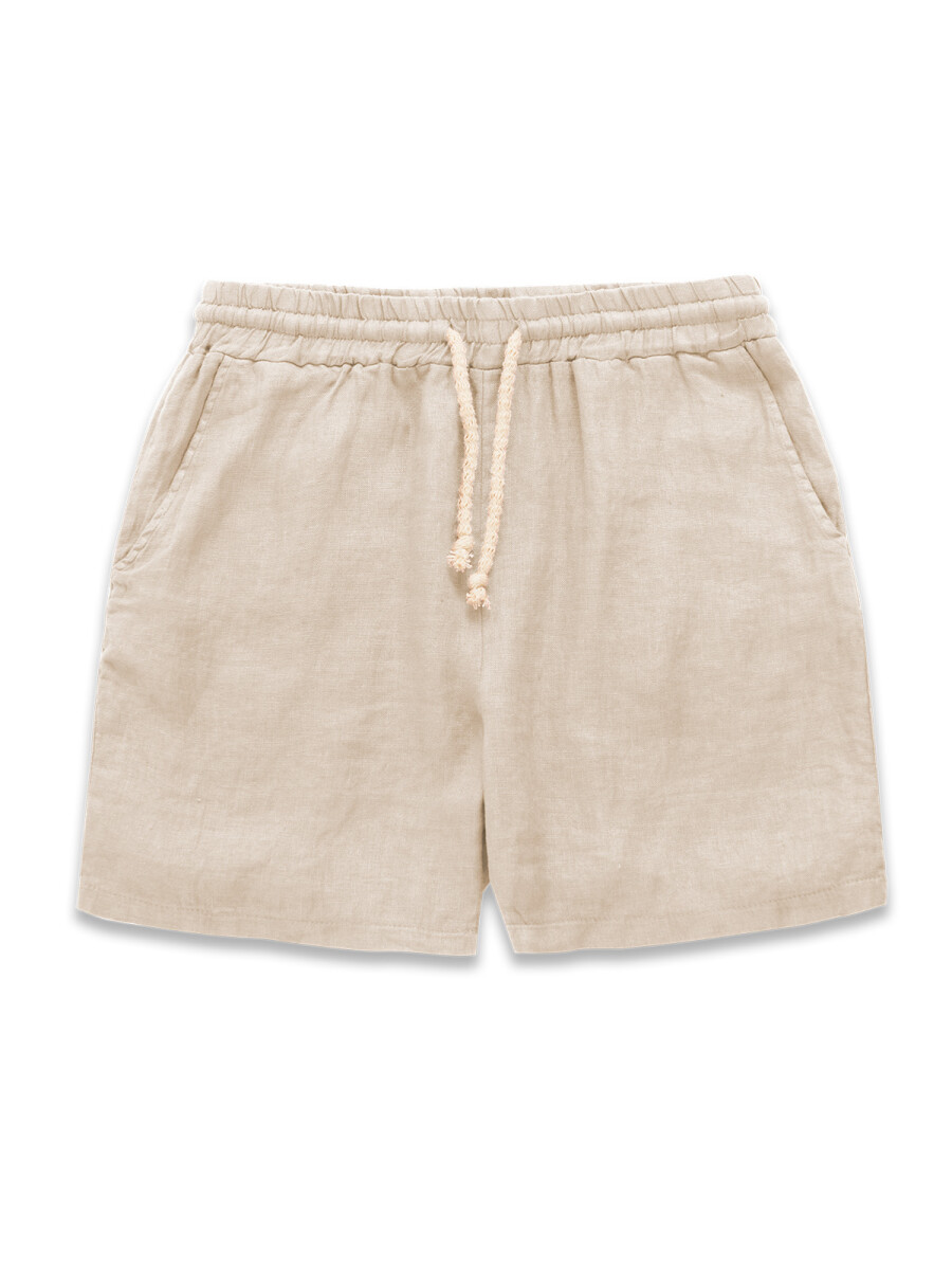 Heavy linen shorts - Cream 