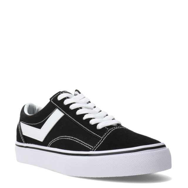 Championes Unisex PONY Championes Casual Lona Gamuza Negro - Blanco