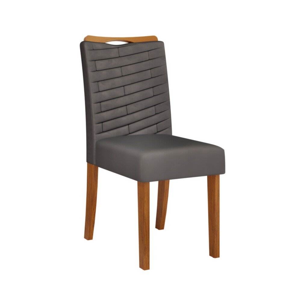 Silla Julia tapizada - Linea Milán Gris/Veludo