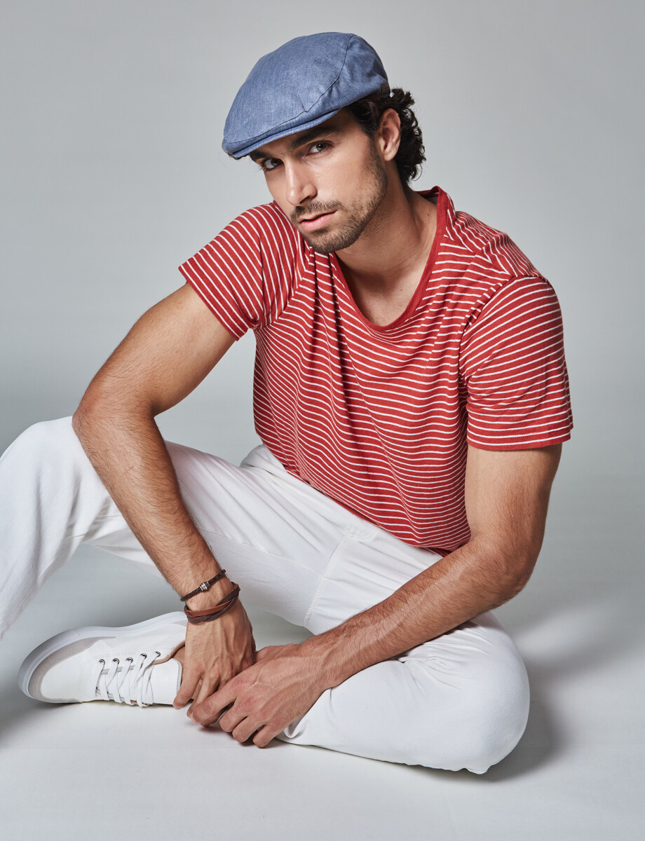 T-shirt lino m/c rayada T-shirt lino m/c rayada