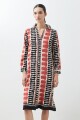 Vestido estampado abstracto beige