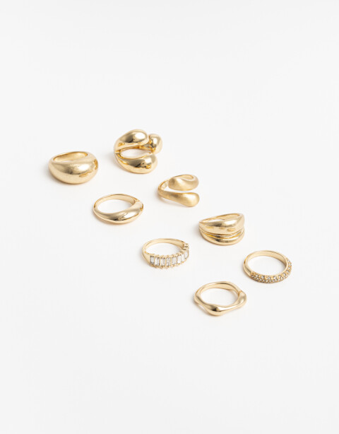 Sets Anillos Metal Sets 8 Anillos - Dorado