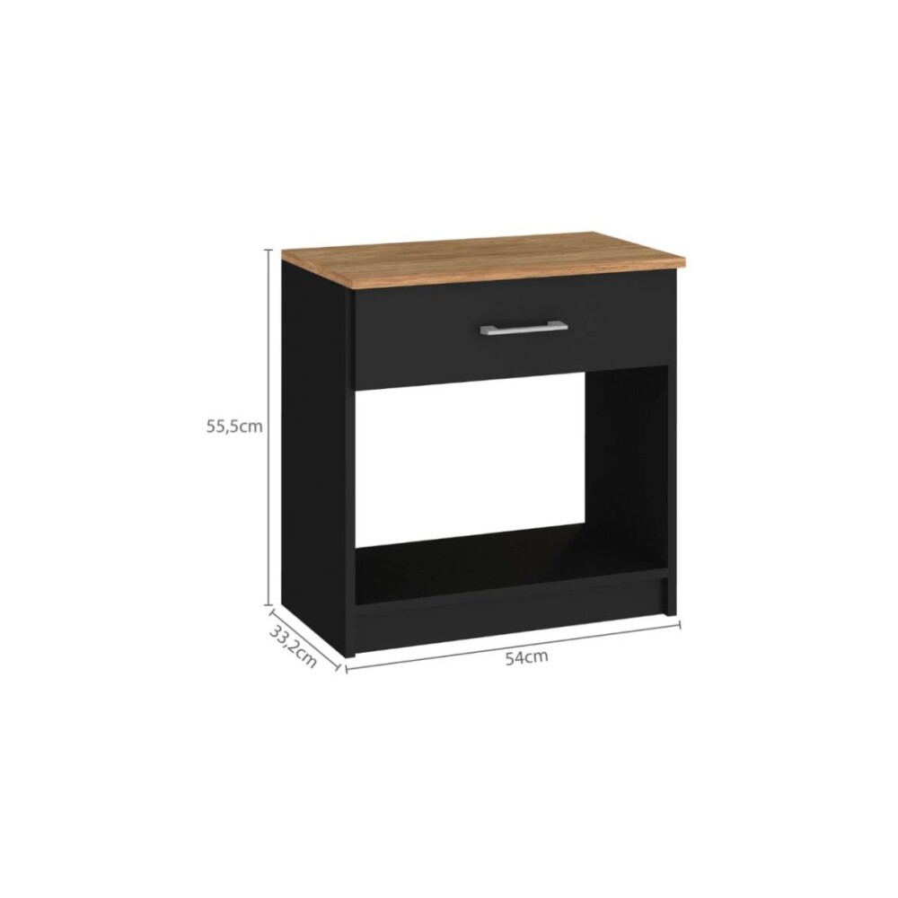 COMBO DORMITORIO - RESPALDO + 2 MESAS DE LUZ NEGRO