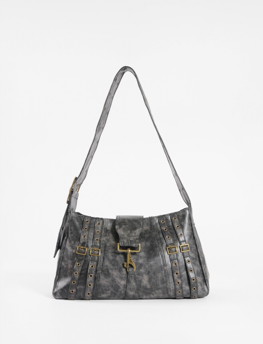 Cartera con herraje - negro 