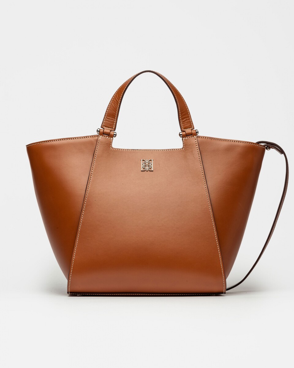 Cartera de mano Tess en cuero vaquita - Cuoio 