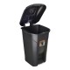Tarro de residuos con ruedas y pedal 120 lts MARRON