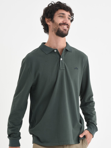 Camiseta manga larga polo Verde Seco