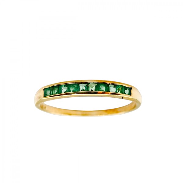Anillo Sin Fin-Oro Bajo-Piedra Esmeralda-AN8149 conpiedra