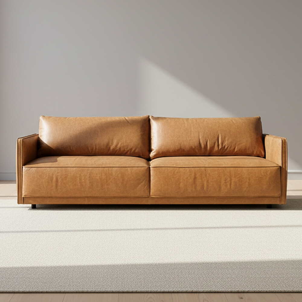 SILLÓN CUERO-100-NATURAL MARRON ROMEO CAMEL