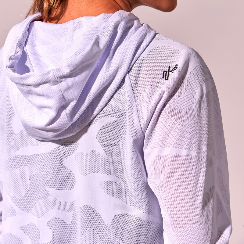 Abrigo Hoody Mesh Crhistie de Mujer Blanco
