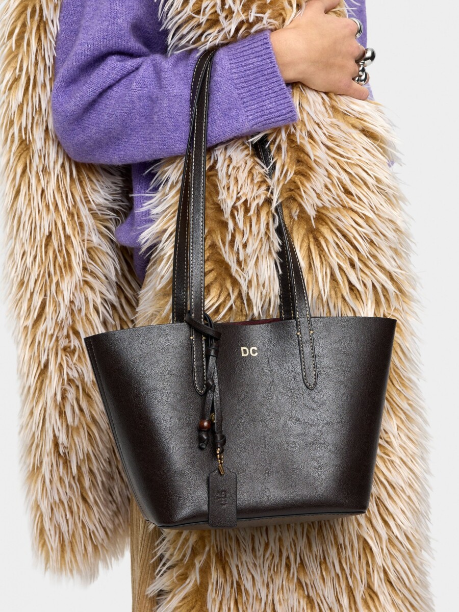 Bolso Shopper Reversible Con Bolsa Extraíble M marron