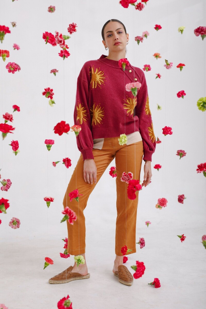 Pantalon Ava Corderoy SS23 - Beige rosa y camel 