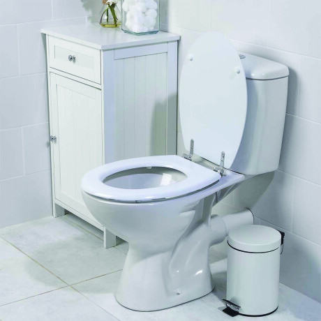 Asiento de inodoro madera blanca BLANCO