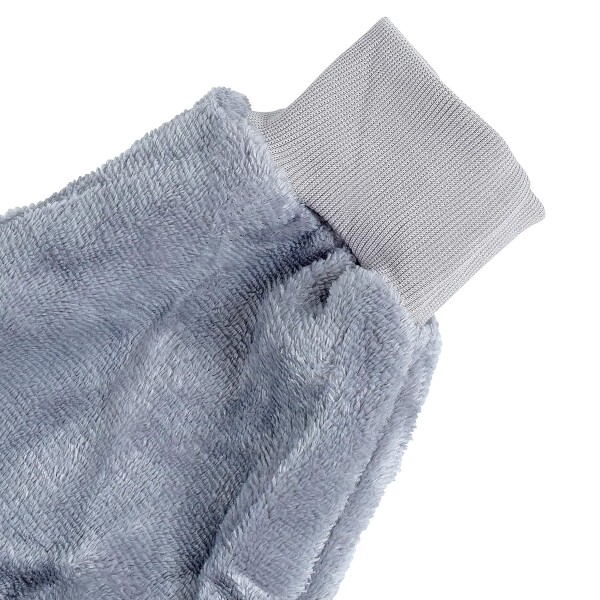 Manta Buzo Canguro Con Capucha Corderito Invierno Suave Variante Color Gris