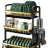 Escurridor Seca Platos 3 Niveles Cubiertos Fregadero Bandeja Estantes Cocina Alacena Imback Color Negro Escurridor Seca Platos 3 Niveles Cubiertos Fregadero Bandeja Estantes Cocina Alacena Imback Color Negro