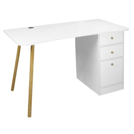 Escritorio Nhome 120x60 Cm Clásico Con Cajones blanco