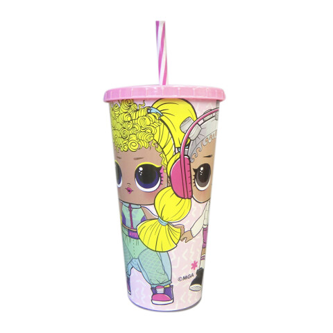 Vaso Plástico con Pajita LOL Surprise 700ml Oficial U