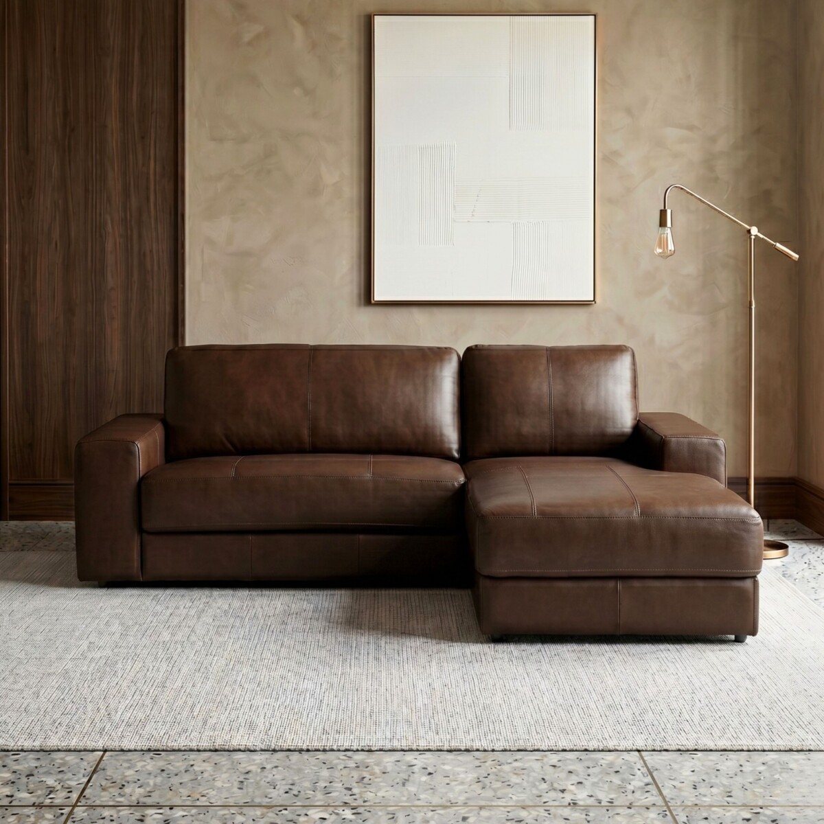 Sillón 3 cuerpos con Chaise - Como - Caramelo Izquierdo 